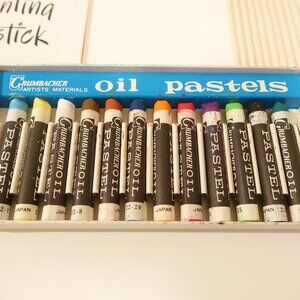 Set of 12 Grumbacher Oil Pastels Vintage JAPAN lots of life left